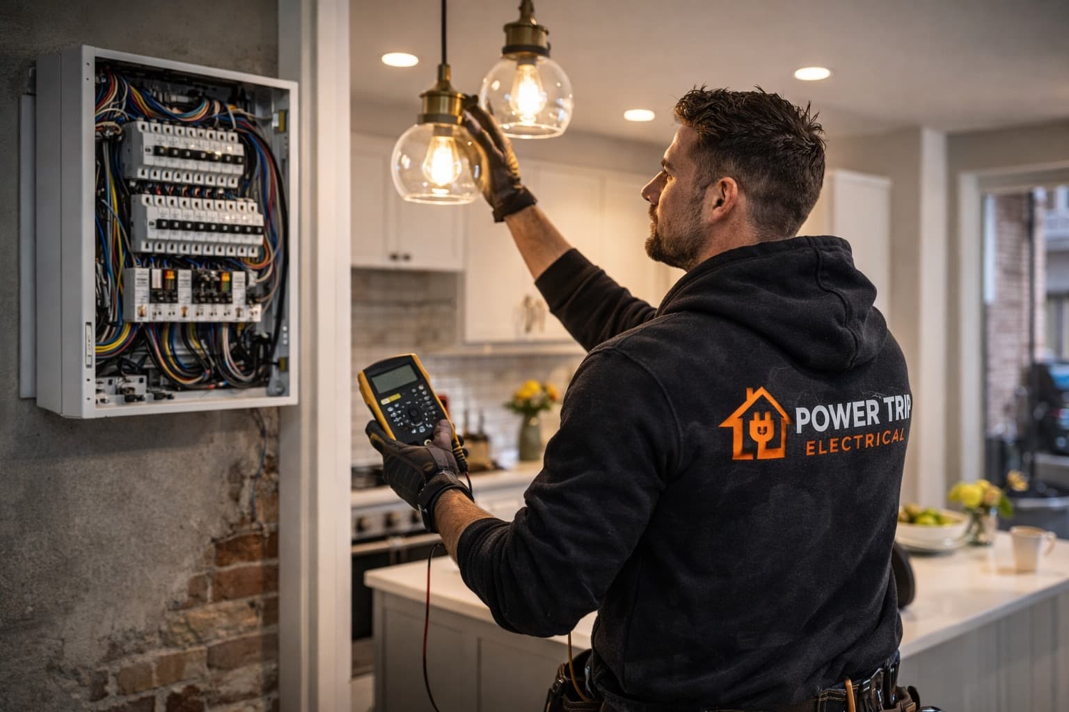 Kitchen lighting and power upgrade completed with a clean modern finish